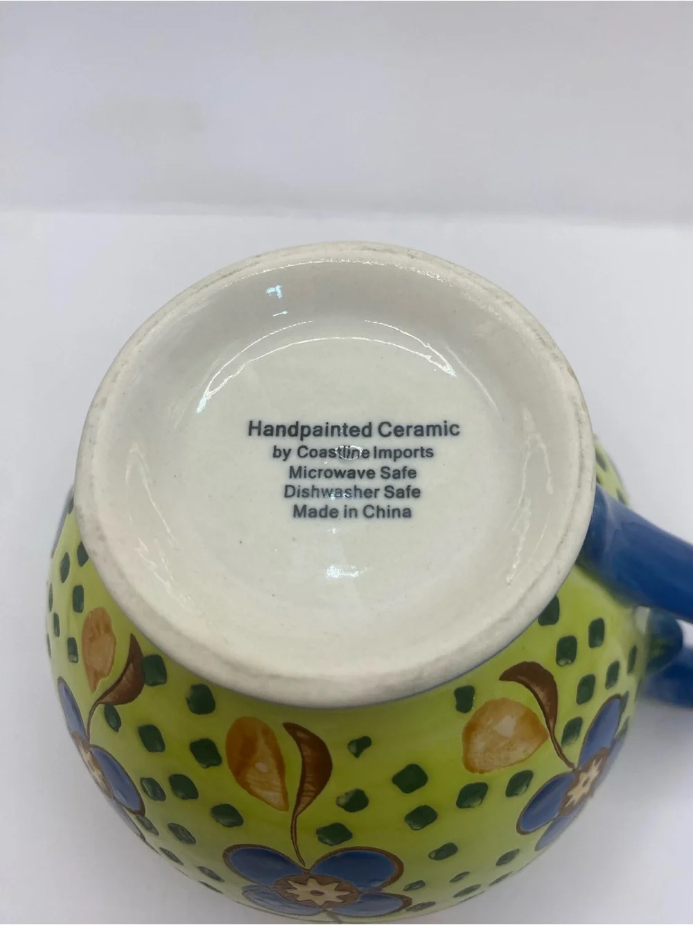 Coastal Imports Dutch Wax Mug Hand Painted Embossed Textured Jumbo Latte Cup